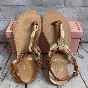 Givana Metal Trim Detail Thong Sandal